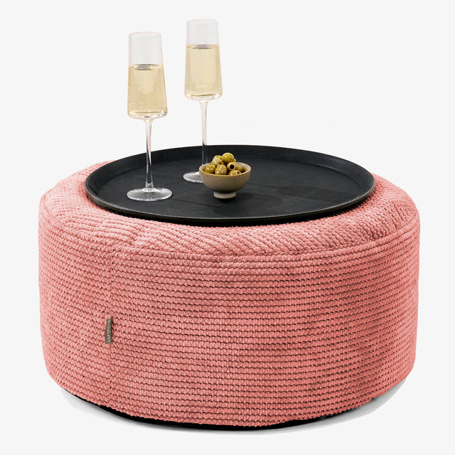 Ottomanpuff med Bricka - Pom-pom Pumpaorange - 01