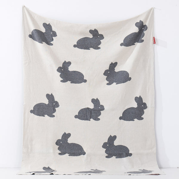 Pläd / Filt Barn - Stickad Rabbit 01