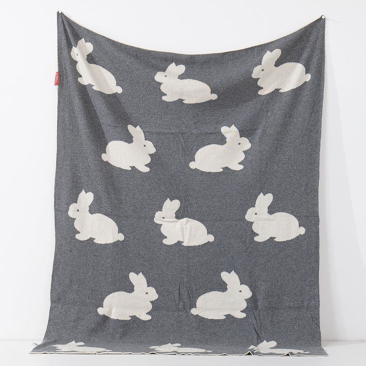 Pläd / Filt Barn - Stickad Rabbit 02