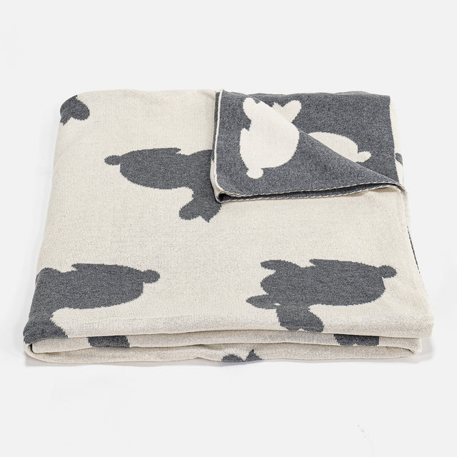 Pläd / Filt Barn - Stickad Rabbit 04