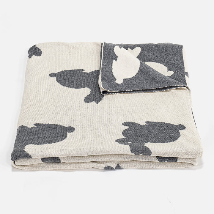Pläd / Filt Barn - Stickad Rabbit 04