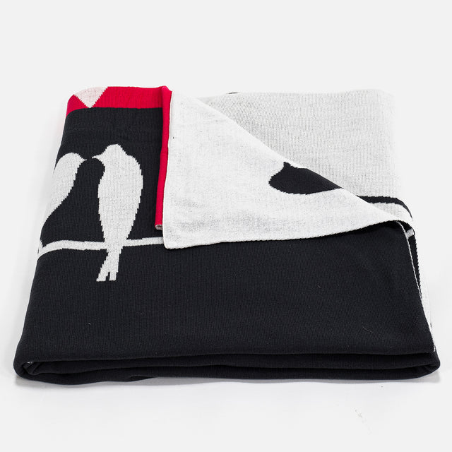 Pläd / Filt - Stickad Bird 04