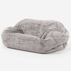Sabine Saccosäcksoffa - Fuskkaninpäls Ljusgrå