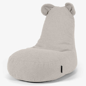 Saccosäck Barn med Djurmotiv Björn 2-6 år - Boucle Elfenbensvit