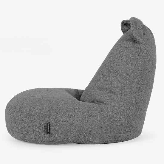 Saccosäck Barn med Djurmotiv Björn 2-6 år - Boucle Grå 02