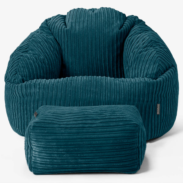 Saccosäck Bubble - Klassisk Manchestertyg Teal 01