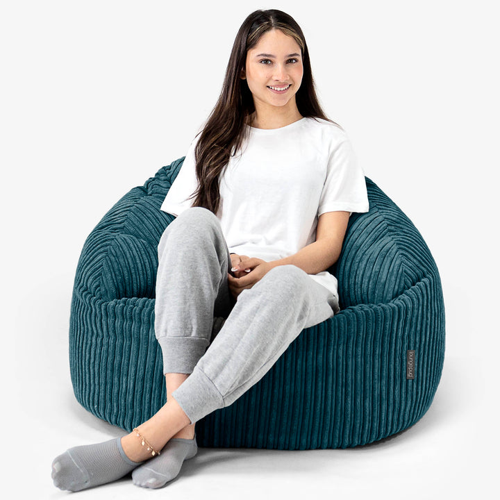 Saccosäck Bubble - Klassisk Manchestertyg Teal 03