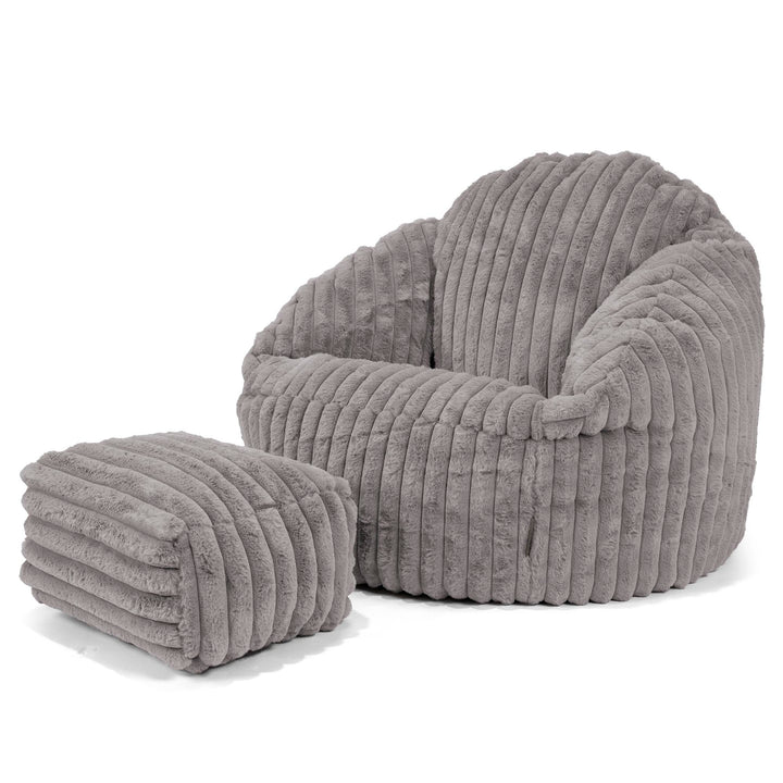 Saccosäck Bubble - Ultraplyschmanchestertyg Grå 03