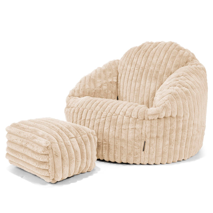Saccosäck Bubble - Ultraplyschmanchestertyg Gräddvit 03
