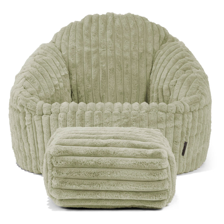 Saccosäck Bubble - Ultraplyschmanchestertyg Salviagrön 02