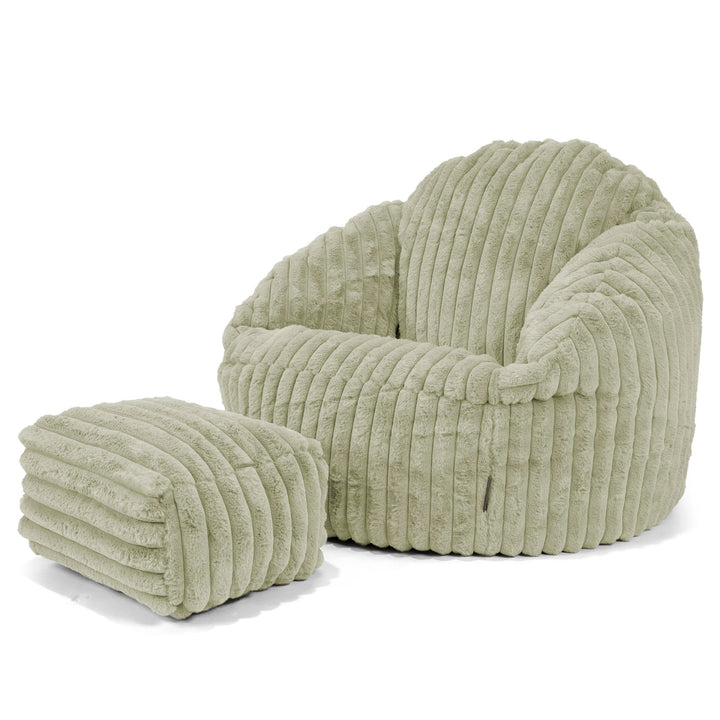 Saccosäck Bubble - Ultraplyschmanchestertyg Salviagrön 03