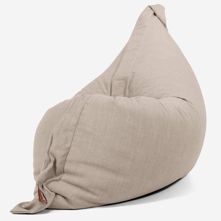 Saccosäck Kudde XXL - Linneutseende Gräddvit 02
