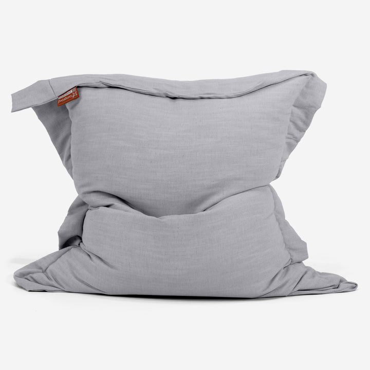 Saccosäck Kudde XXL - Linneutseende Silverfärgad 01