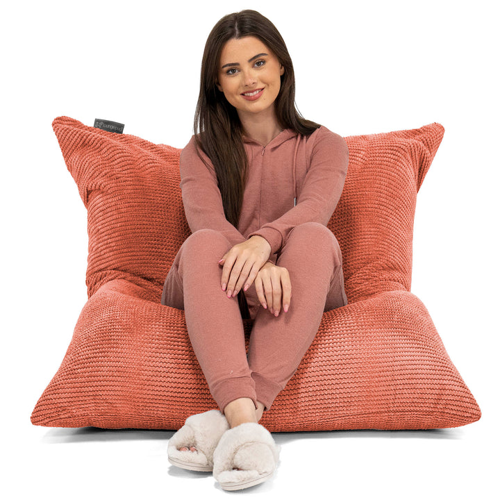 Saccosäck Kudde XXL - Pom-pom Pumpaorange 02