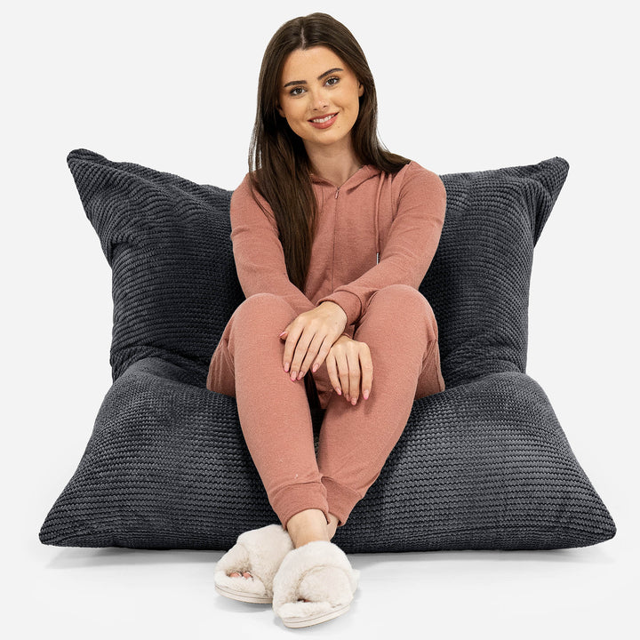 Saccosäck Kudde XXL - Pom-pom Svart 02