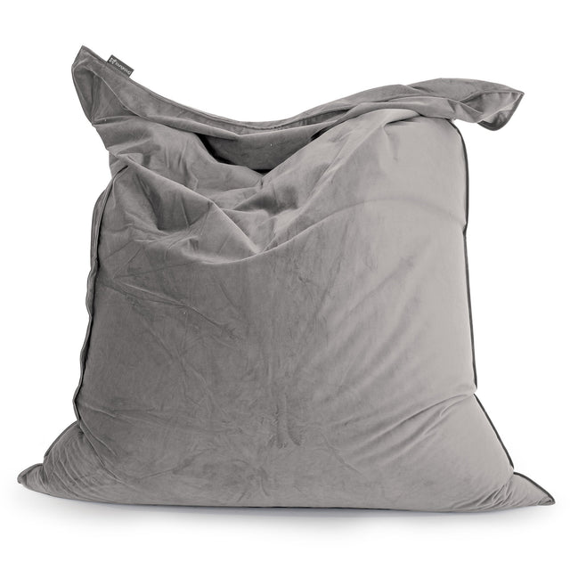 Saccosäck Kudde XXL - Sammet Silverfärgad 01