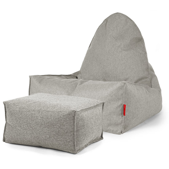 Saccosäck Scandi Lounger - Interalli-ull Silverfärgad 02