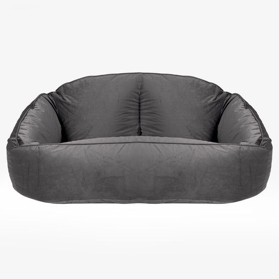 Saccosäck Soffa Bubble - Sammet Grafitgrå 01