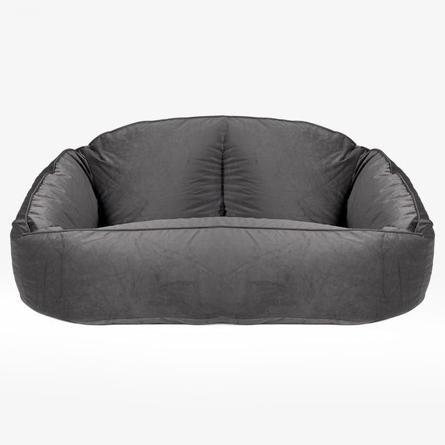 Saccosäck Soffa Bubble - Sammet Grafitgrå 01