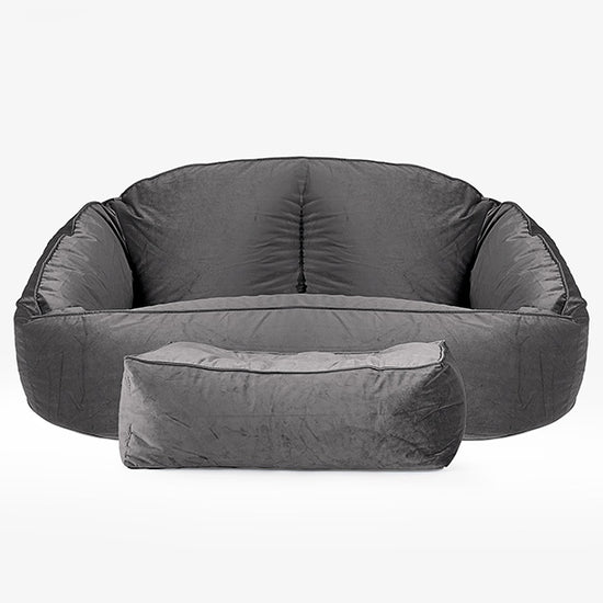 Saccosäck Soffa Bubble - Sammet Grafitgrå 02