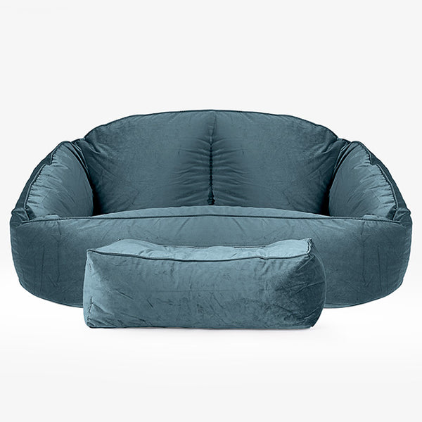 Saccosäck Soffa Bubble - Sammet Teal 01