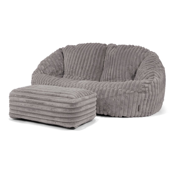 Saccosäck Soffa Bubble - Ultraplyschmanchestertyg Grå 03