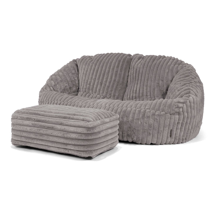 Saccosäck Soffa Bubble - Ultraplyschmanchestertyg Grå 03