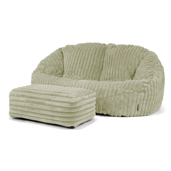 Saccosäck Soffa Bubble - Ultraplyschmanchestertyg Salviagrön 03