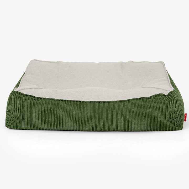 Saccosäcksoffan Sloucher - Boucle & Manchestertyg Skogsgrön 02