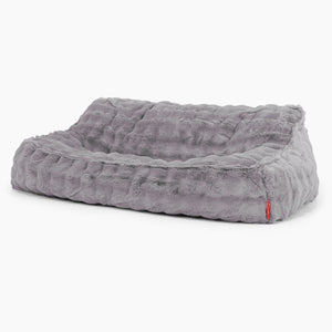Saccosäcksoffan Sloucher - Fuskpäls Bubble Grå