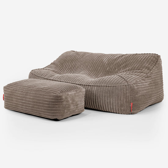 Saccosäcksoffan Sloucher - Klassisk Manchestertyg Duvgrå 02
