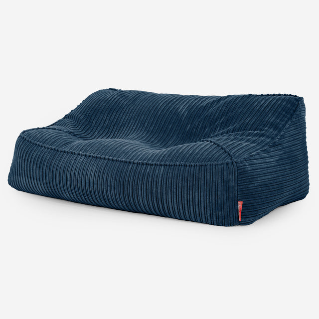 Saccosäcksoffan Sloucher - Klassisk Manchestertyg Marinblå 01