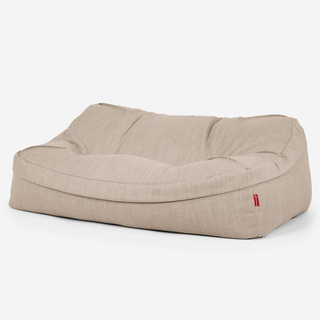 Saccosäcksoffan Sloucher - Linneutseende Gräddvit 01