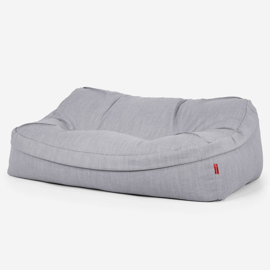 Saccosäcksoffan Sloucher - Linneutseende Silverfärgad 01