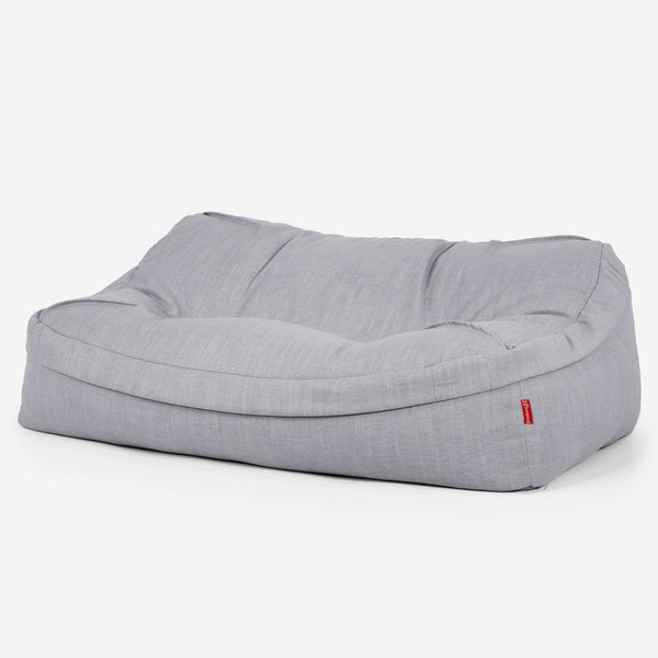 Saccosäcksoffan Sloucher - Linneutseende Silverfärgad 01