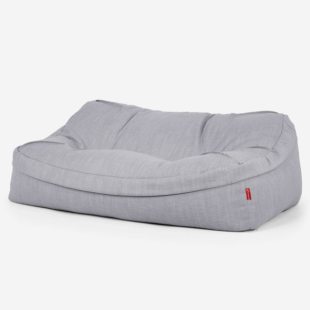 Saccosäcksoffan Sloucher - Linneutseende Silverfärgad 01