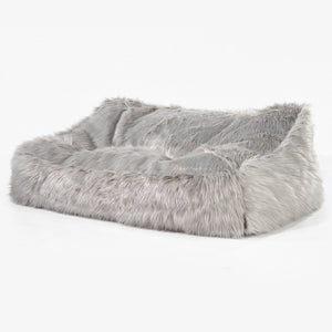 Saccosäcksoffan Sloucher - Mongoliskt Fuskpäls Grey