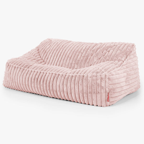 Saccosäcksoffan Sloucher - Ultraplyschmanchestertyg Gammelrosa 01