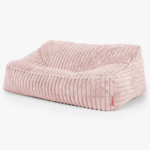 Saccosäcksoffan Sloucher - Ultraplyschmanchestertyg Gammelrosa 01