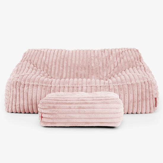 Saccosäcksoffan Sloucher - Ultraplyschmanchestertyg Gammelrosa 03