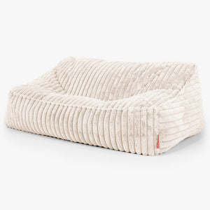 Saccosäcksoffan Sloucher - Ultraplyschmanchestertyg Gräddvit
