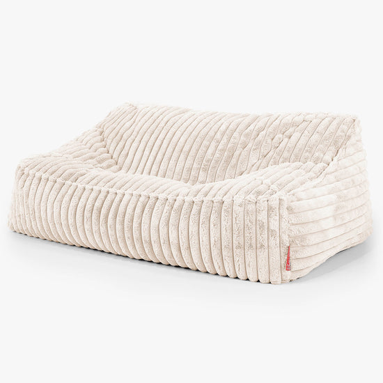 Saccosäcksoffan Sloucher - Ultraplyschmanchestertyg Gräddvit 01