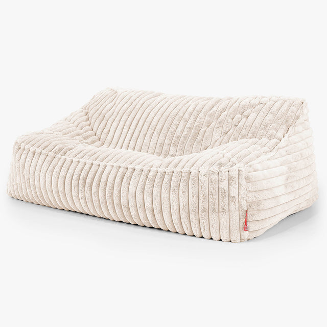 Saccosäcksoffan Sloucher - Ultraplyschmanchestertyg Gräddvit 01