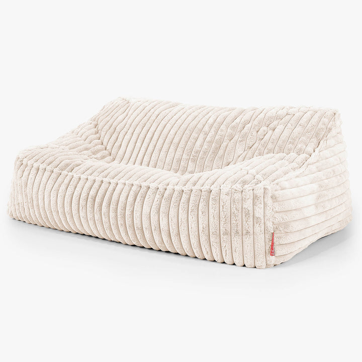 Saccosäcksoffan Sloucher - Ultraplyschmanchestertyg Gräddvit 01