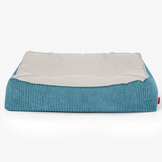 Saccosäcksoffan Sloucher - Boucle & Manchestertyg Turkos 02