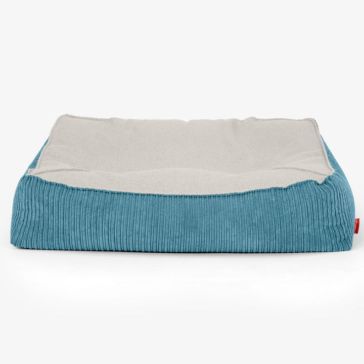 Saccosäcksoffan Sloucher - Boucle & Manchestertyg Turkos 02