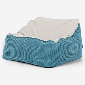 Saccosäckstolen Sloucher - Boucle & Manchestertyg Turkos