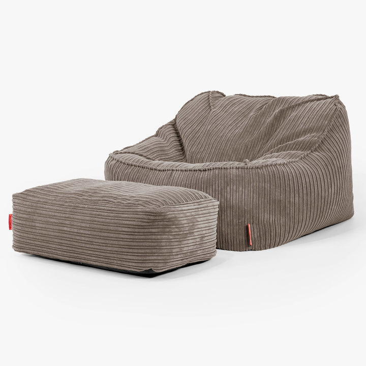 Saccosäckstolen Sloucher - Klassisk Manchestertyg Duvgrå 02