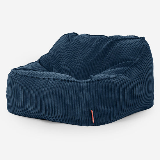 Saccosäckstolen Sloucher - Klassisk Manchestertyg Marinblå 01