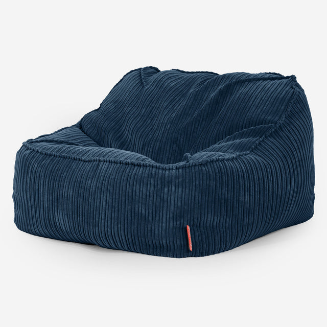 Saccosäckstolen Sloucher - Klassisk Manchestertyg Marinblå 01